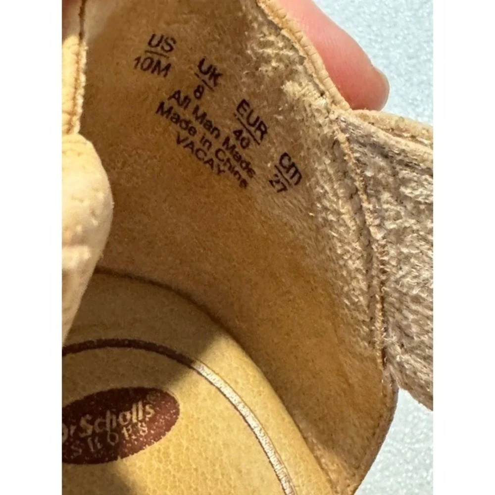 Dr. Scholls Vacay Espadrille Wedge Sandals Tan Textured Platform 10M Womens